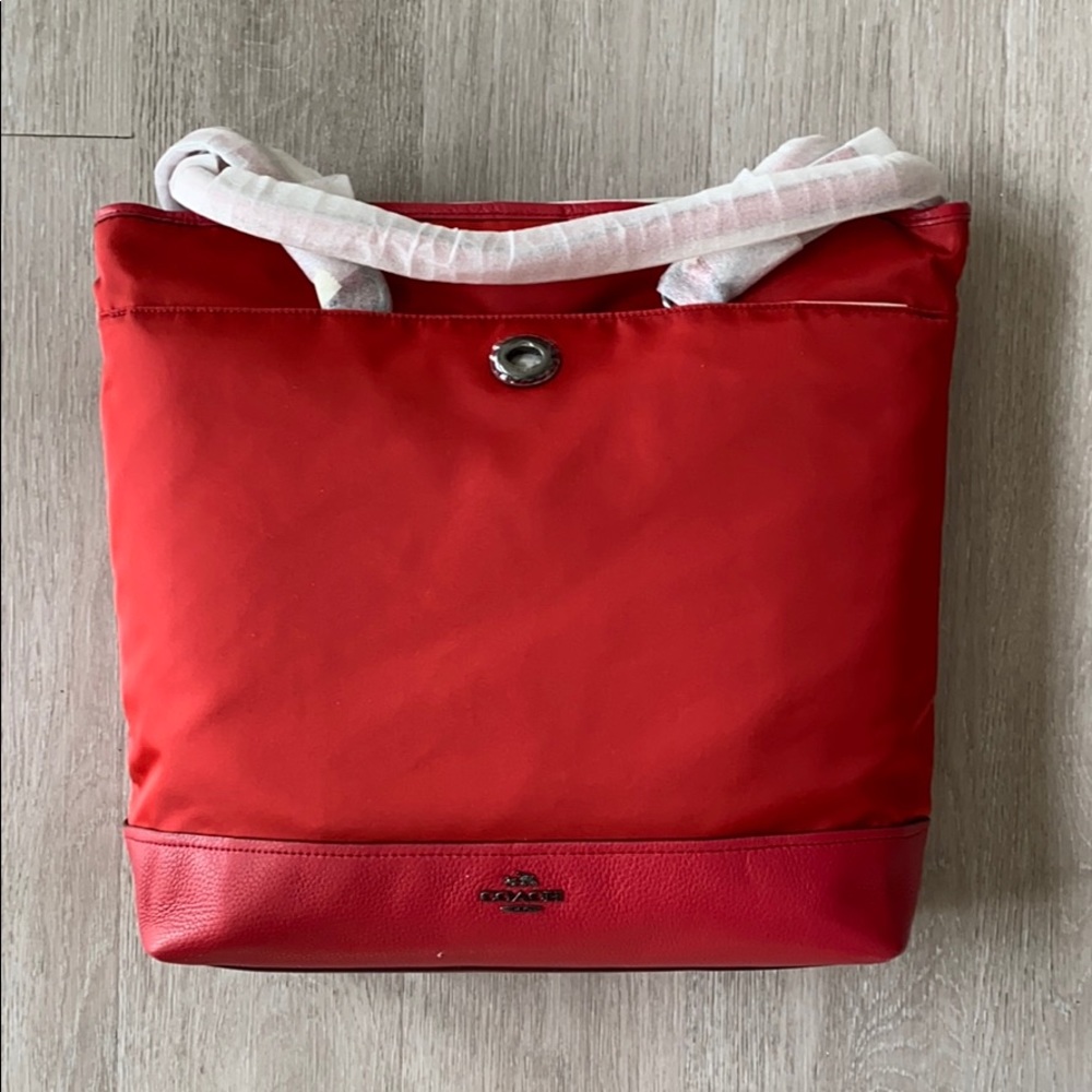 Red Coach handbag
